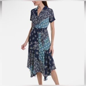 {NWT} $148 NANETTE LEPORE Printed Crepe Chiffon Midi Dress